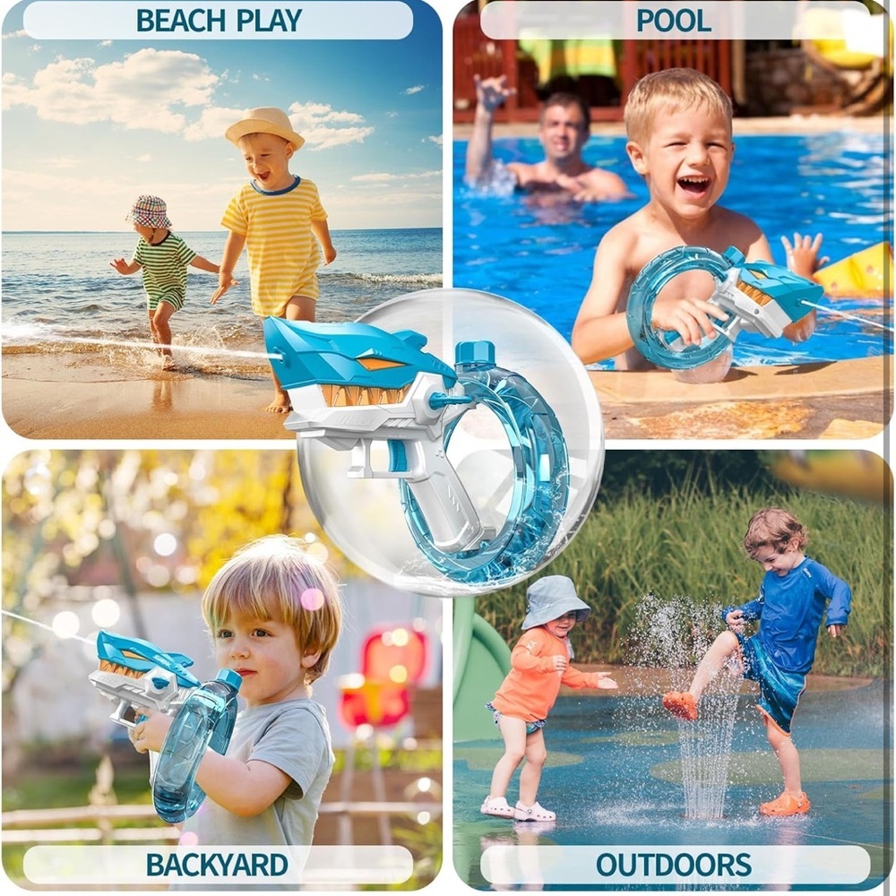 ✨BNWT - Electric Shark Shape Water Guns for Kids - Blue✨ - Picture 5 of 11